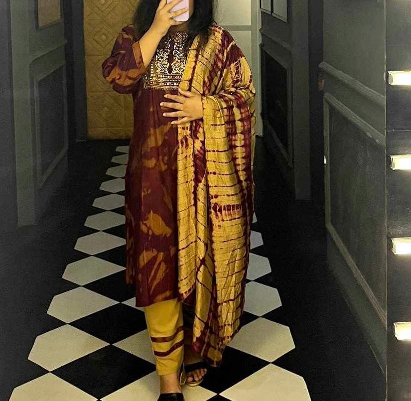 Tie-Die printed kurtha set