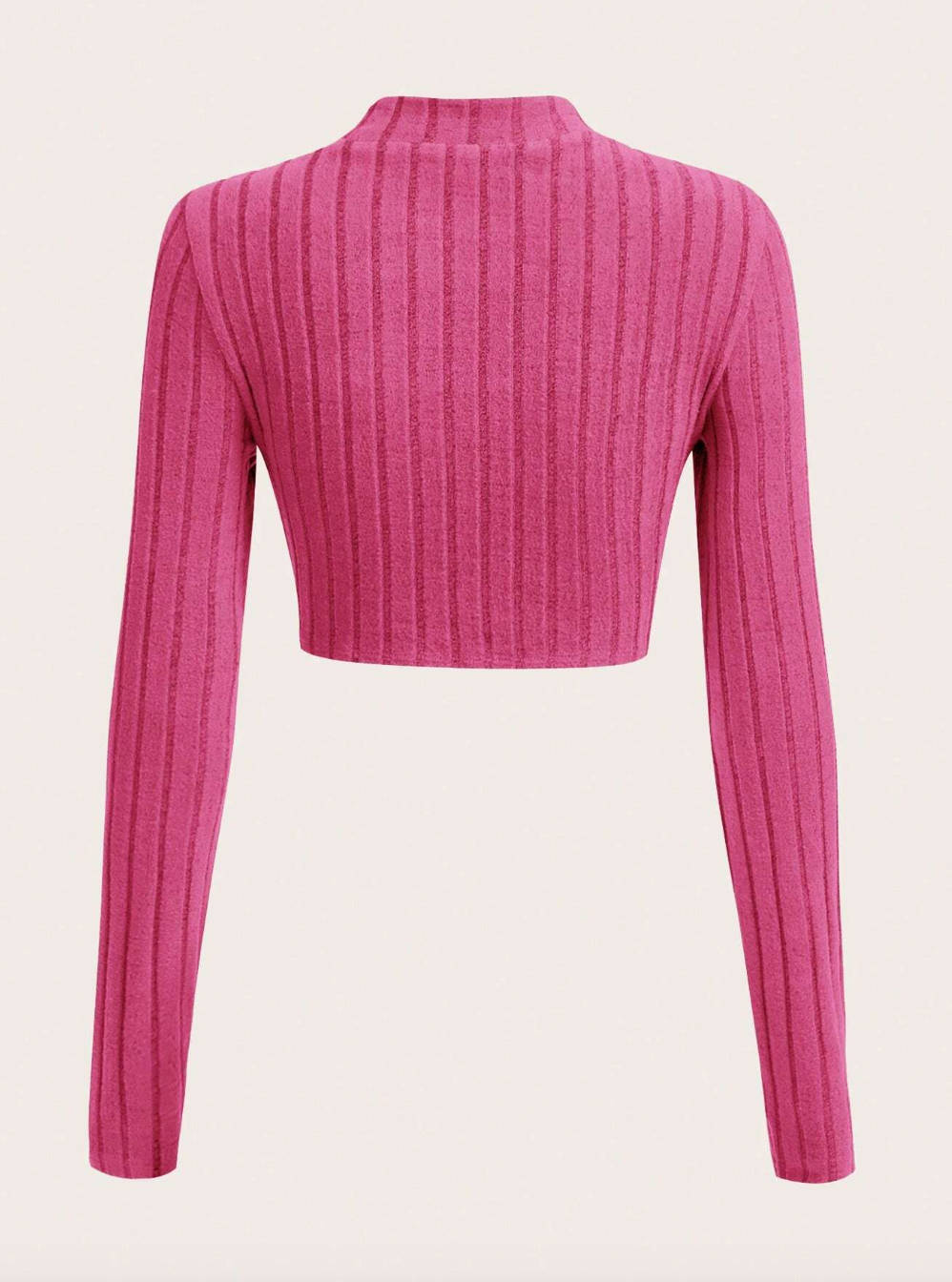 Front Cut Mock Neck Crop Tee