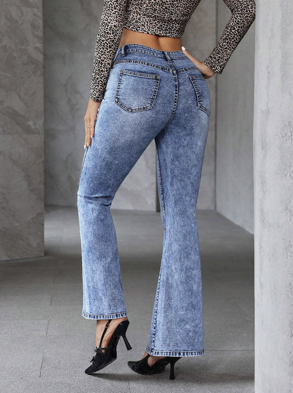 Flare Hem Casual Versatile Denim Jeans