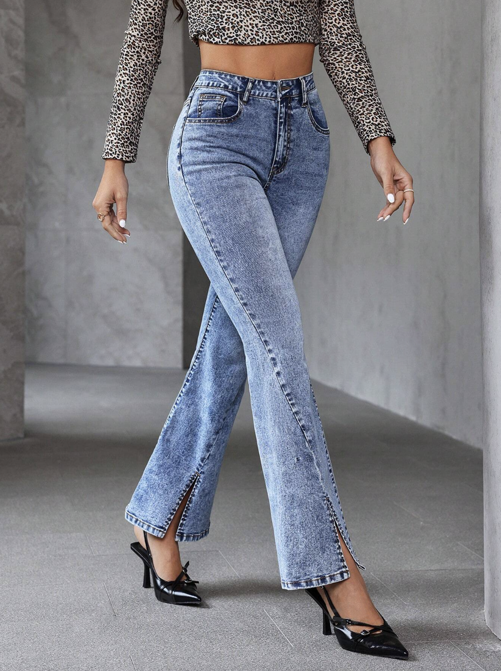 Flare Hem Casual Versatile Denim Jeans