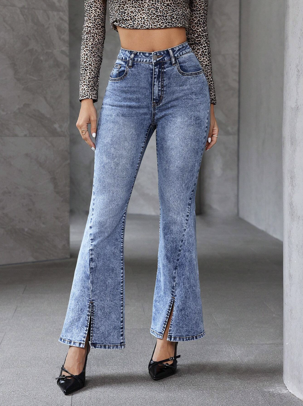 Flare Hem Casual Versatile Denim Jeans