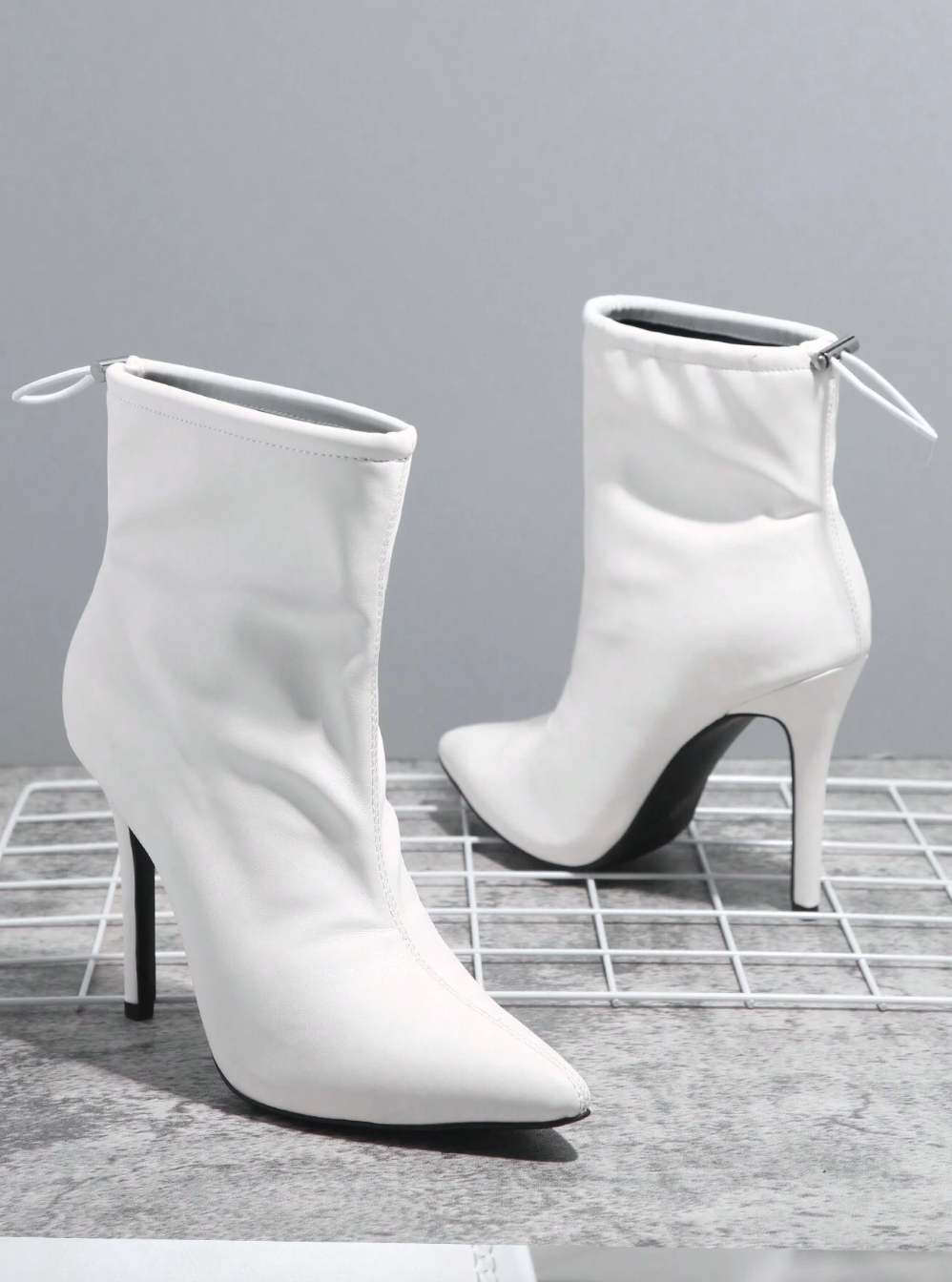 Pointy Toe Slip On Stiletto High Heel Boots