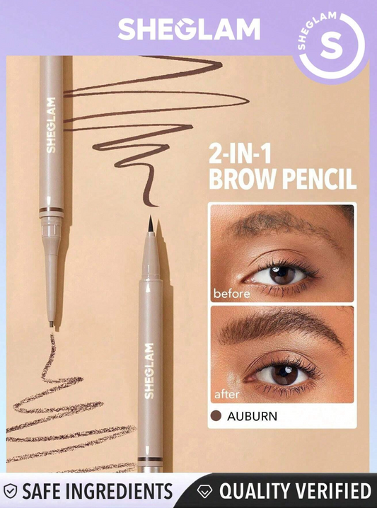 SHEGLAM 2-In-1 Waterproof Sweat-proof Anti-Oil Natural Brow Filling Outlining Liquid Eyebrow Pencil