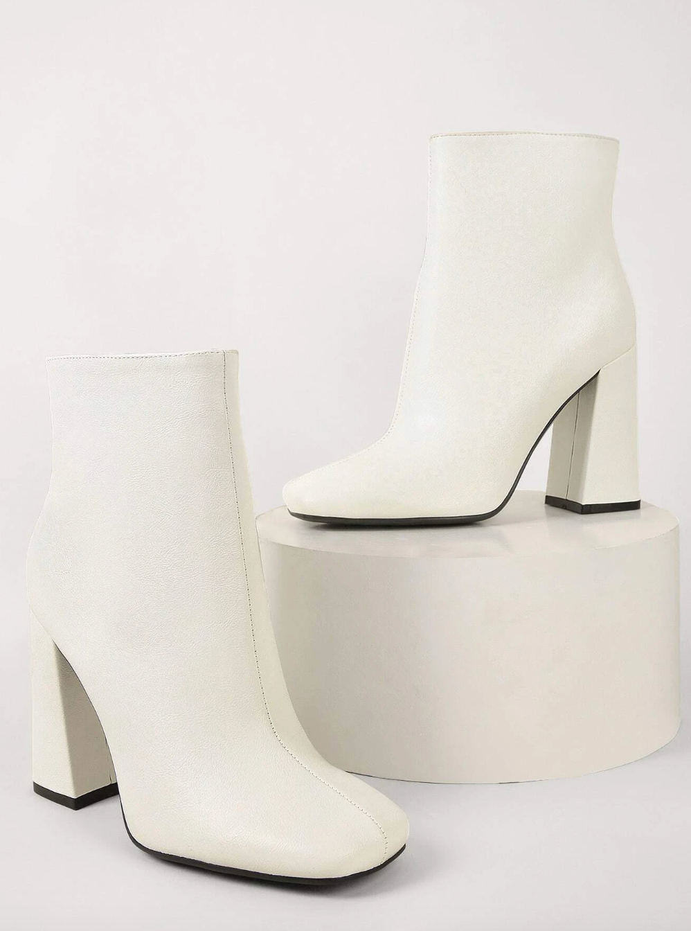 Square Toe High Heel Boots