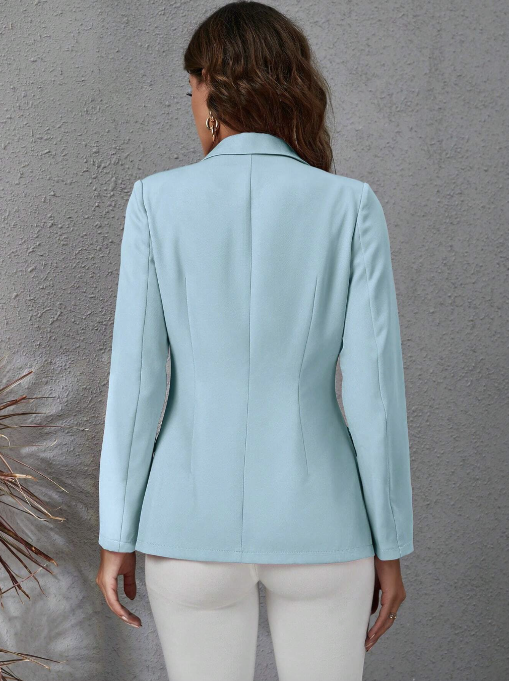 Solid Color Double Breasted Suit