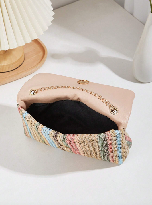 Colorful Striped Pattern Handbag