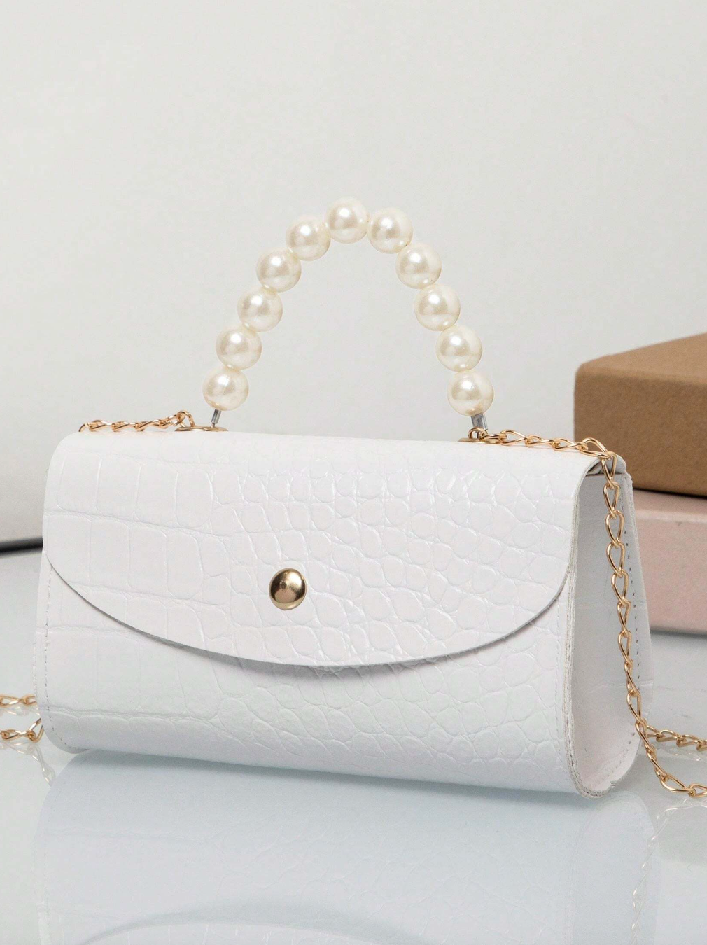 Single Shoulder Cross-Body Pearl Pillow Bag