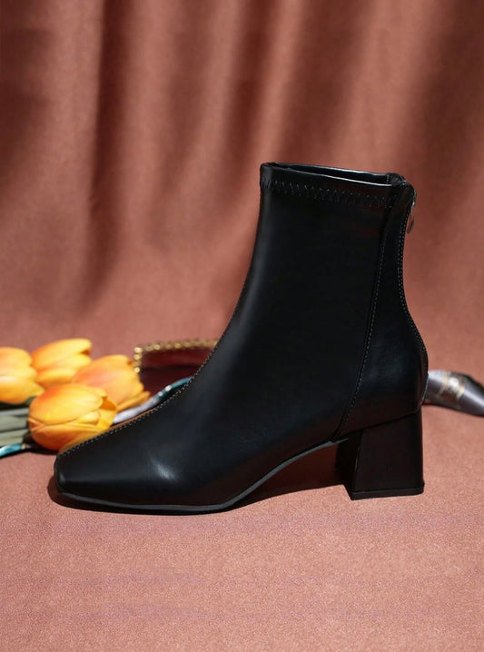 Square Toe High Heel Boots