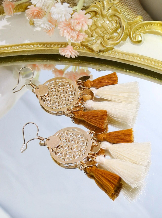 3pairs:set Water-drop & Tassel Decor Earrings