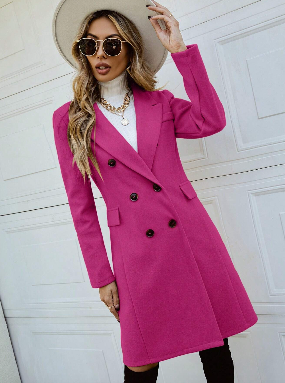 Lapel Collor Double Breasted Overcoat