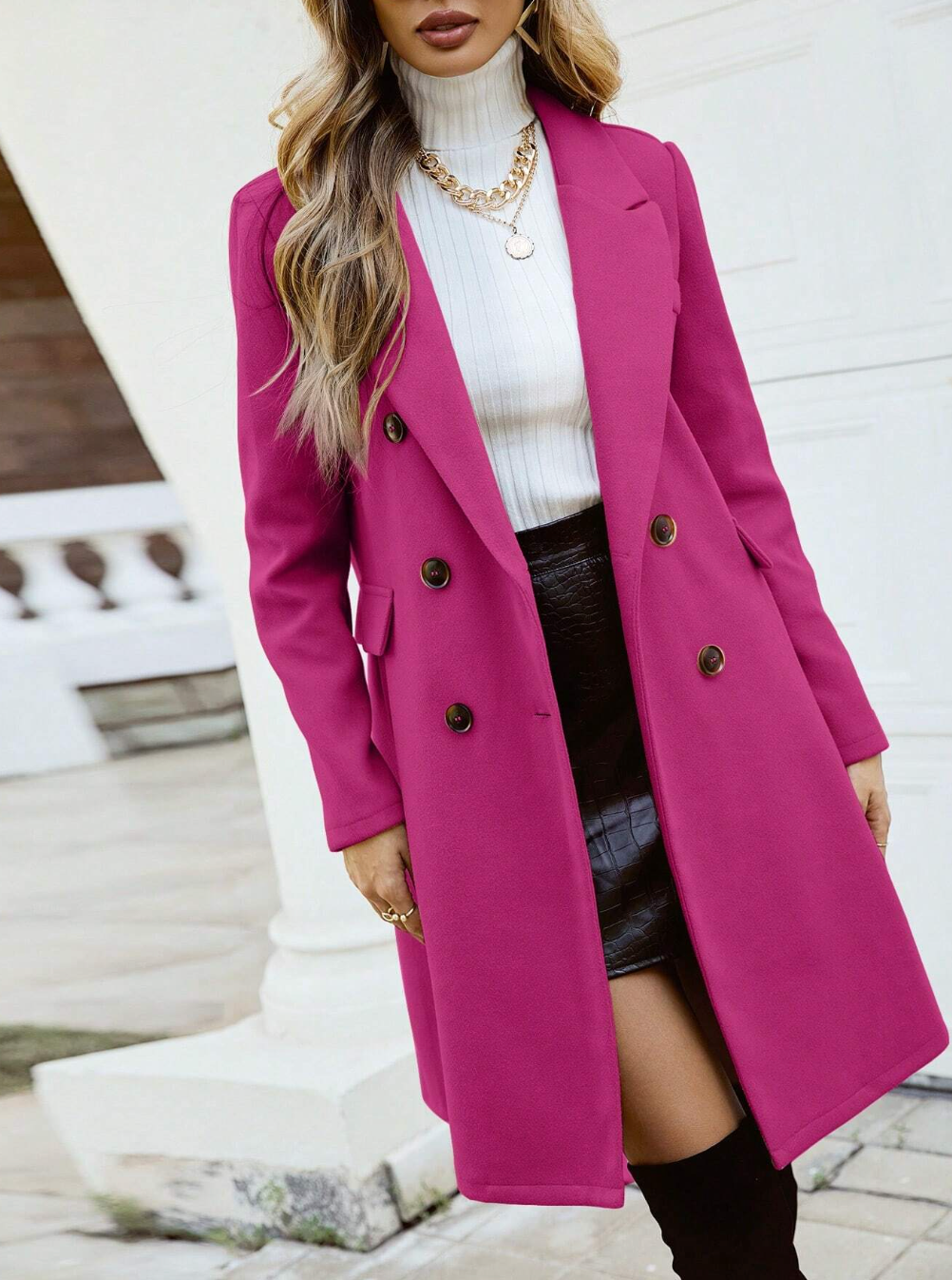 Lapel Collor Double Breasted Overcoat