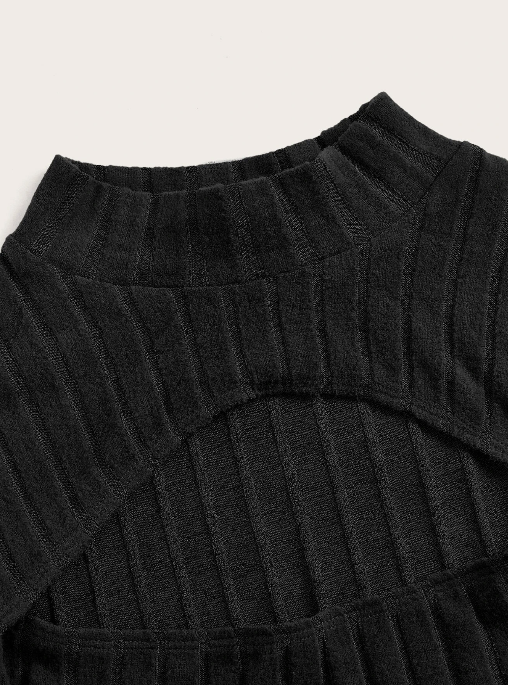 Front Cut  Mock Neck  Crop Tee