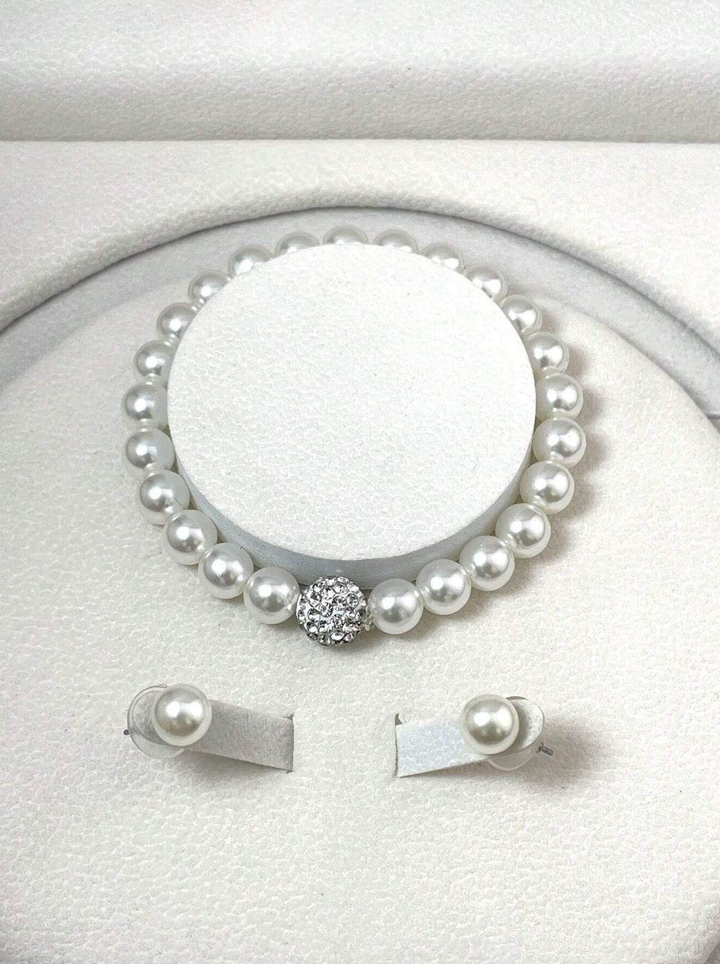 4pcs/Set Pearl Necklace With Matching Earrings And Bracelet