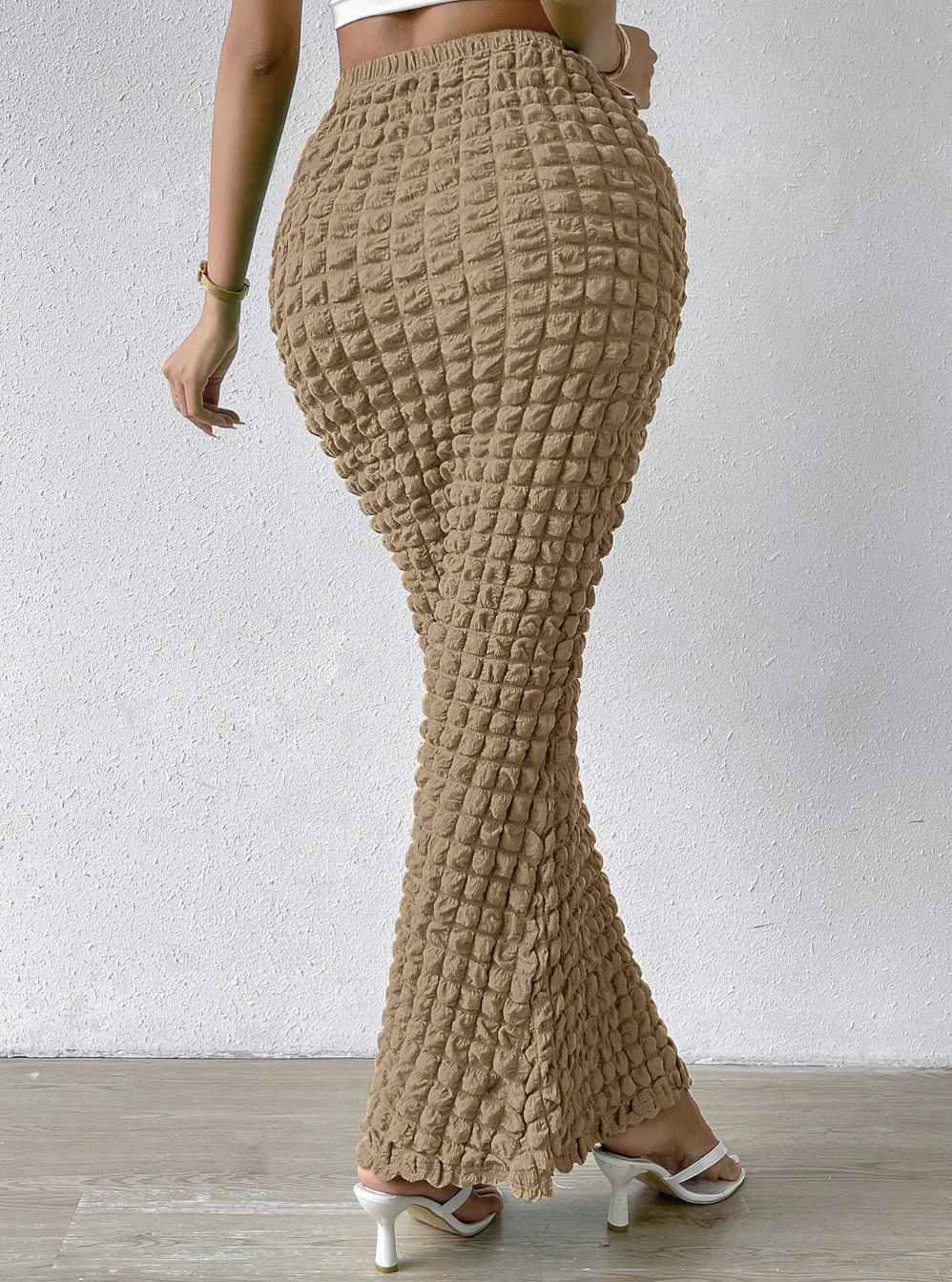 Solid Ruched Mermaid Skirt