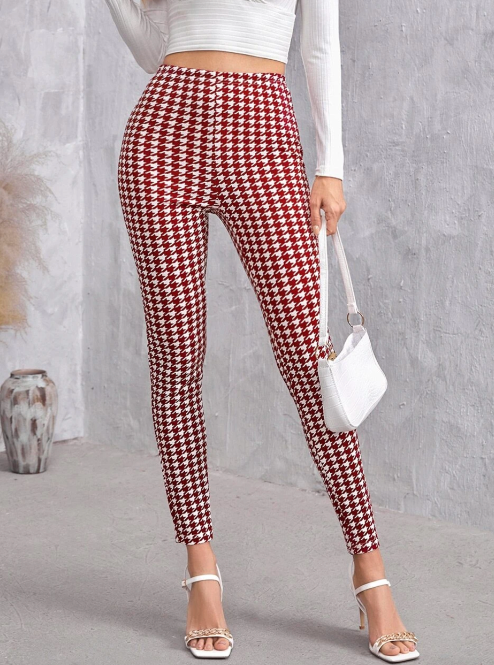 High Waist Houndstooth Leggings