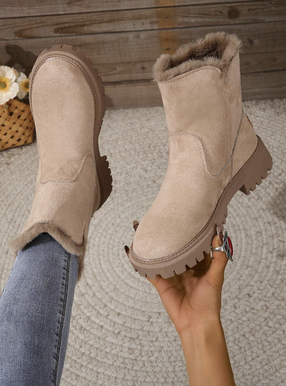 Wedge Heel Chunky Sole Boots