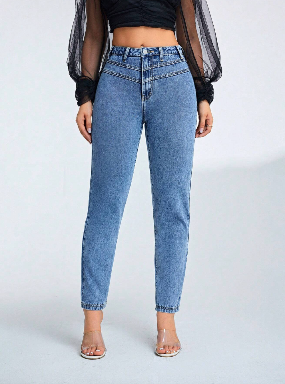 Solid Color Skinny Jeans