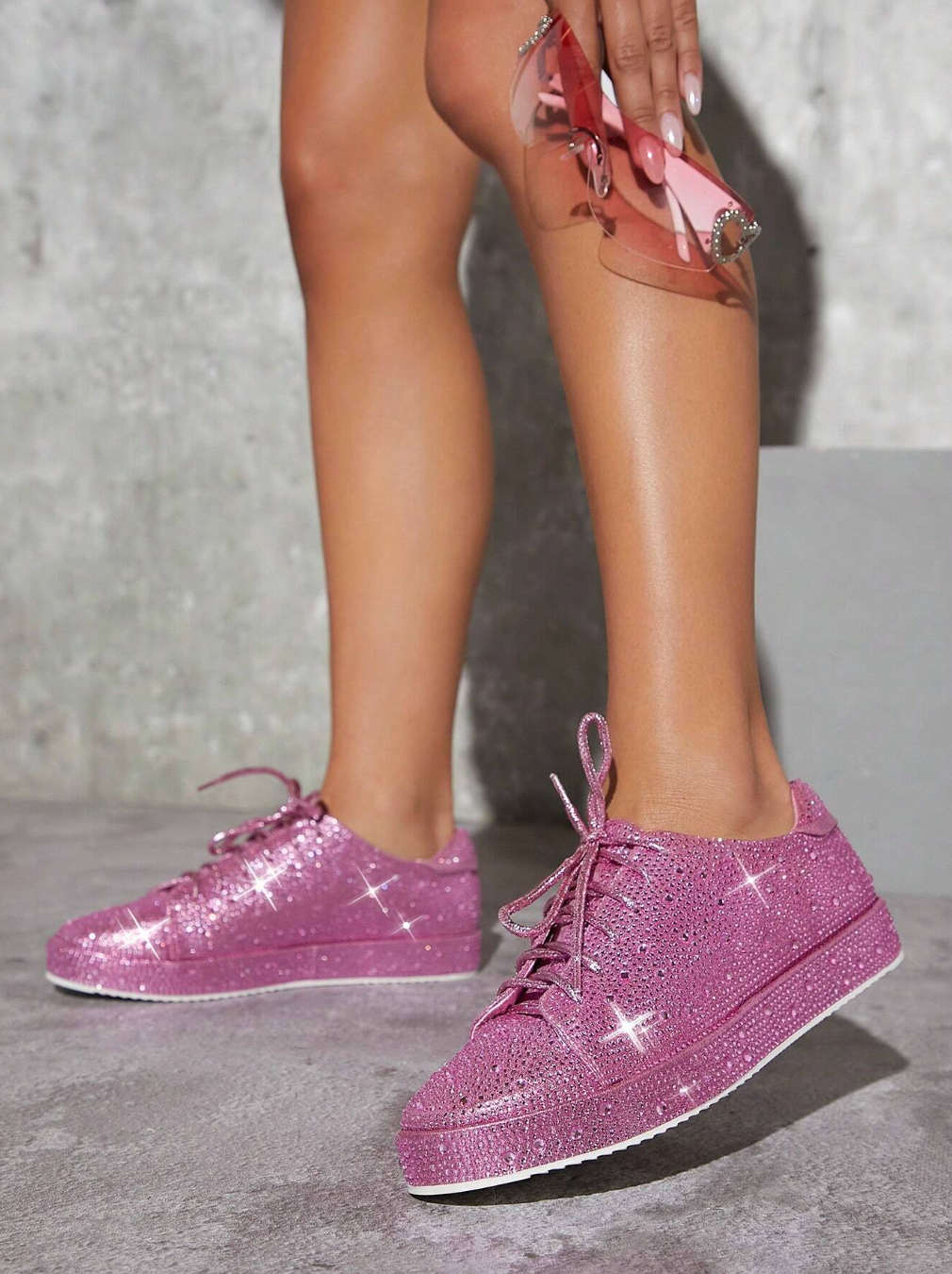 Glitter Lace Up Sneakers