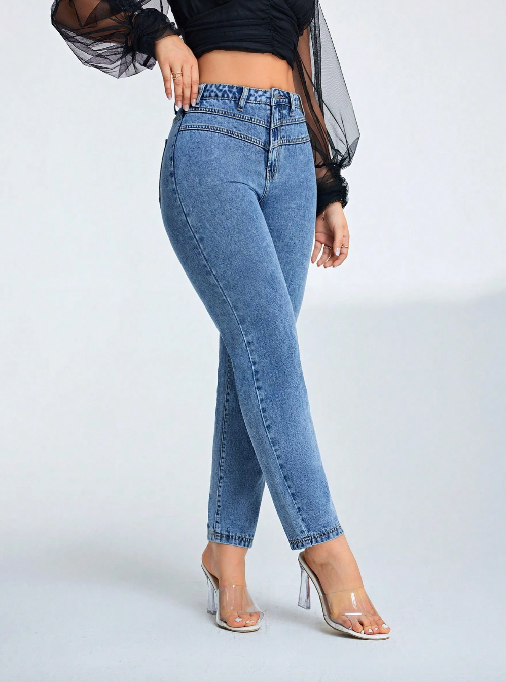 Solid Color Skinny Jeans