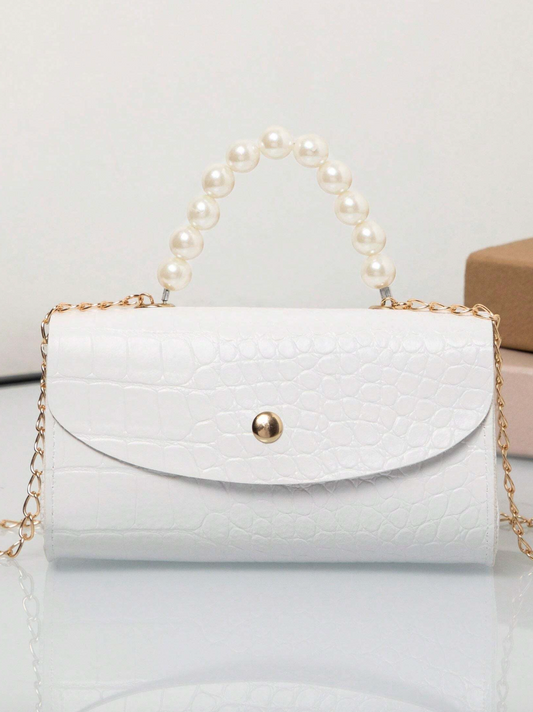 Single Shoulder Cross-Body Pearl Pillow Bag