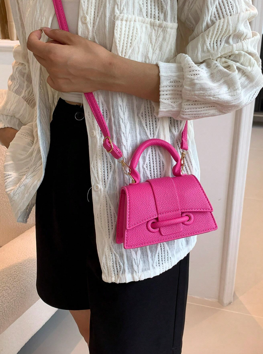 Solid Color Versatile Handbag