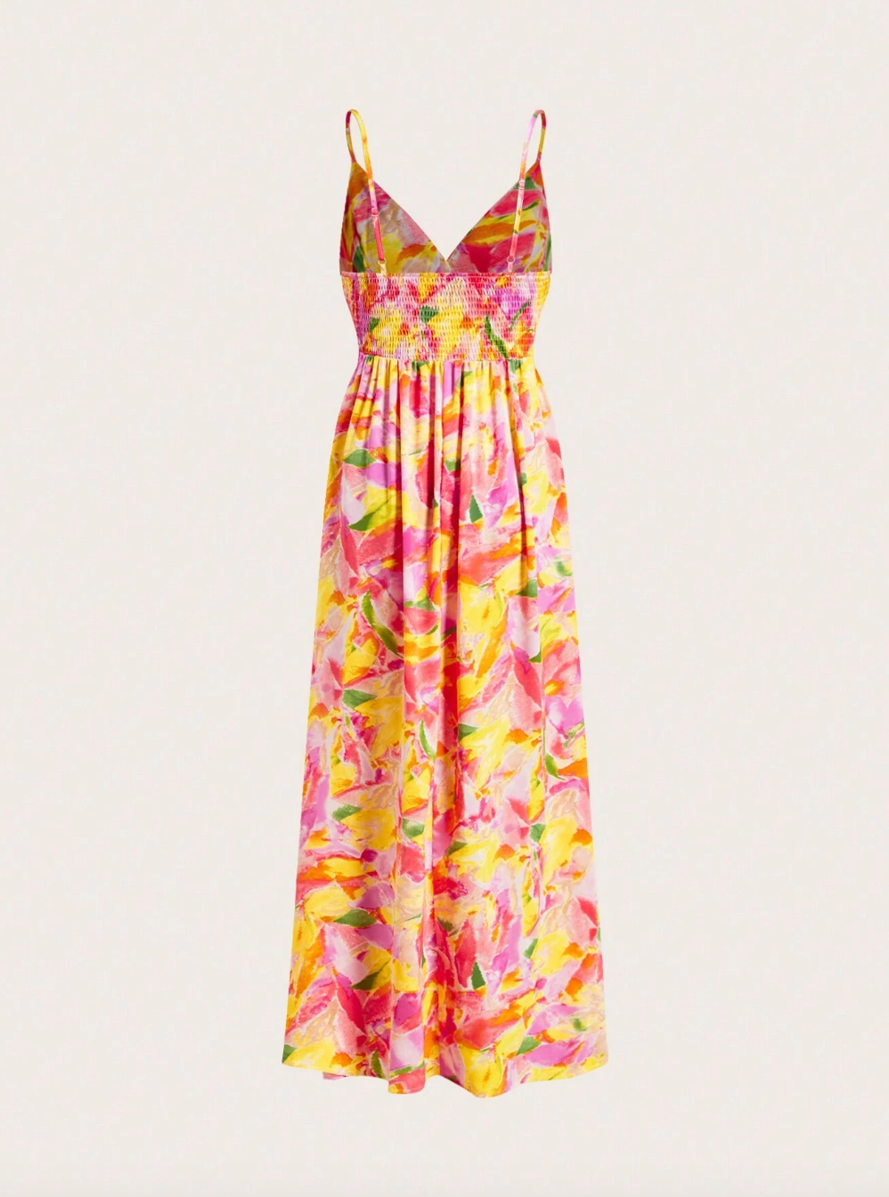 Spaghetti Strap Dress With All-Over Print  with Long length floral sleeveless dress