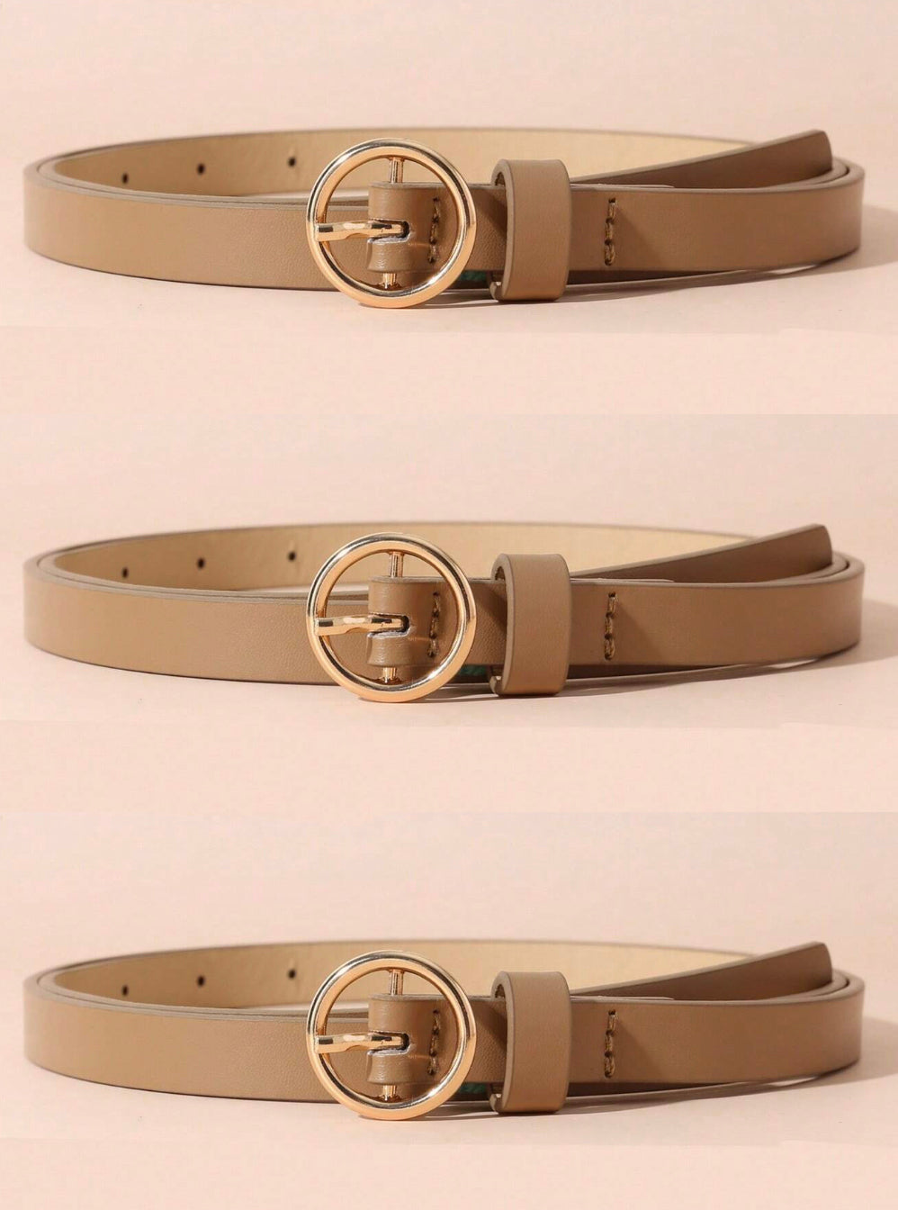 Round Buckle Thin Belts