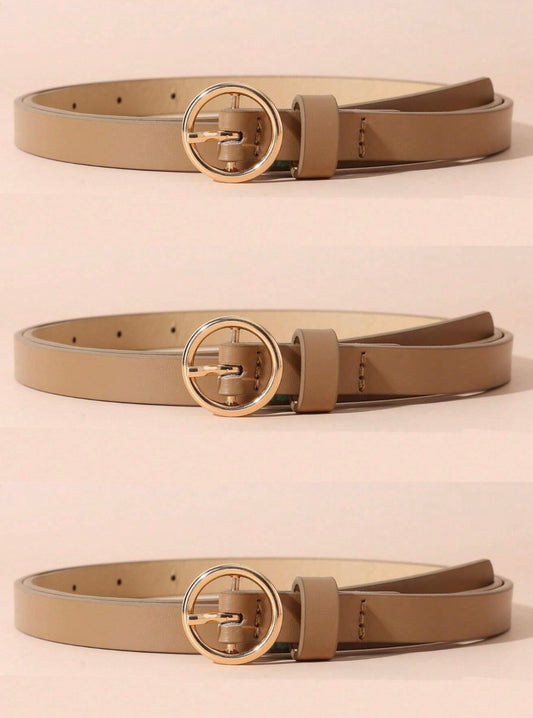 Round Buckle Thin Belts