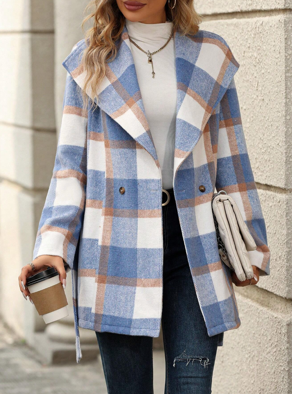 Woolen Coat With Random Print