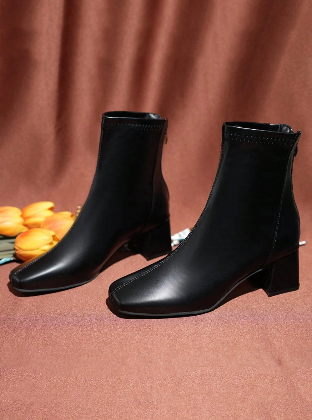 Square Toe High Heel Boots