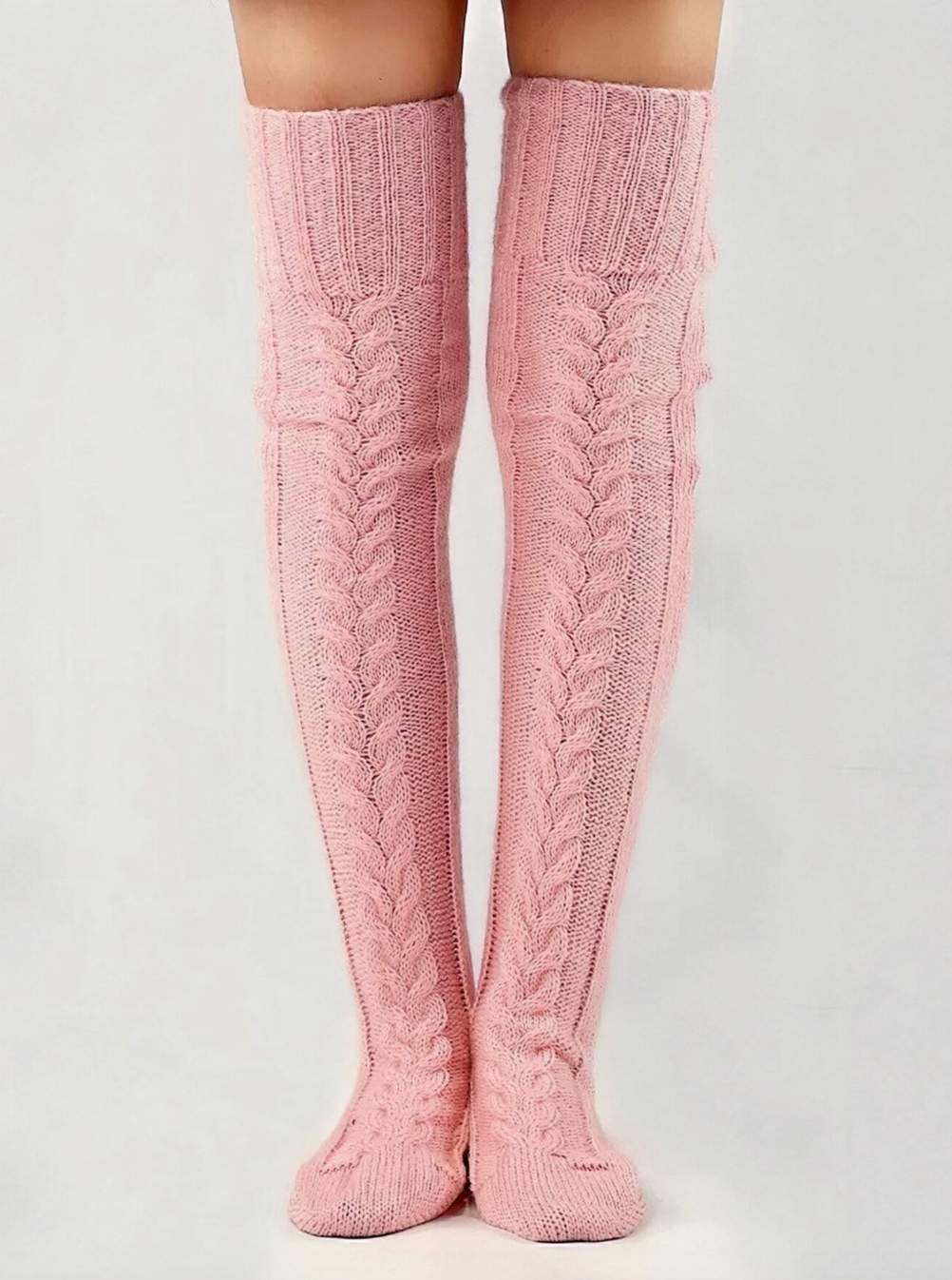 Warm Knit Foot Cover Knee High Thick Stockings