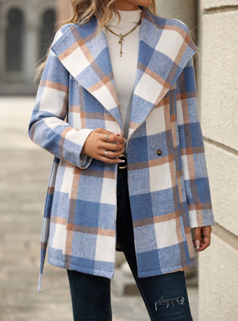 Woolen Coat With Random Print