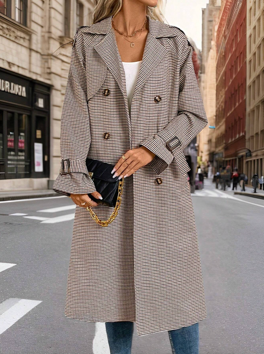 Long Sleeve Coat With Flat Lapel