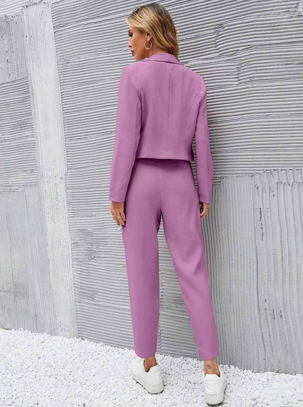 Single Button Crop Blzerset