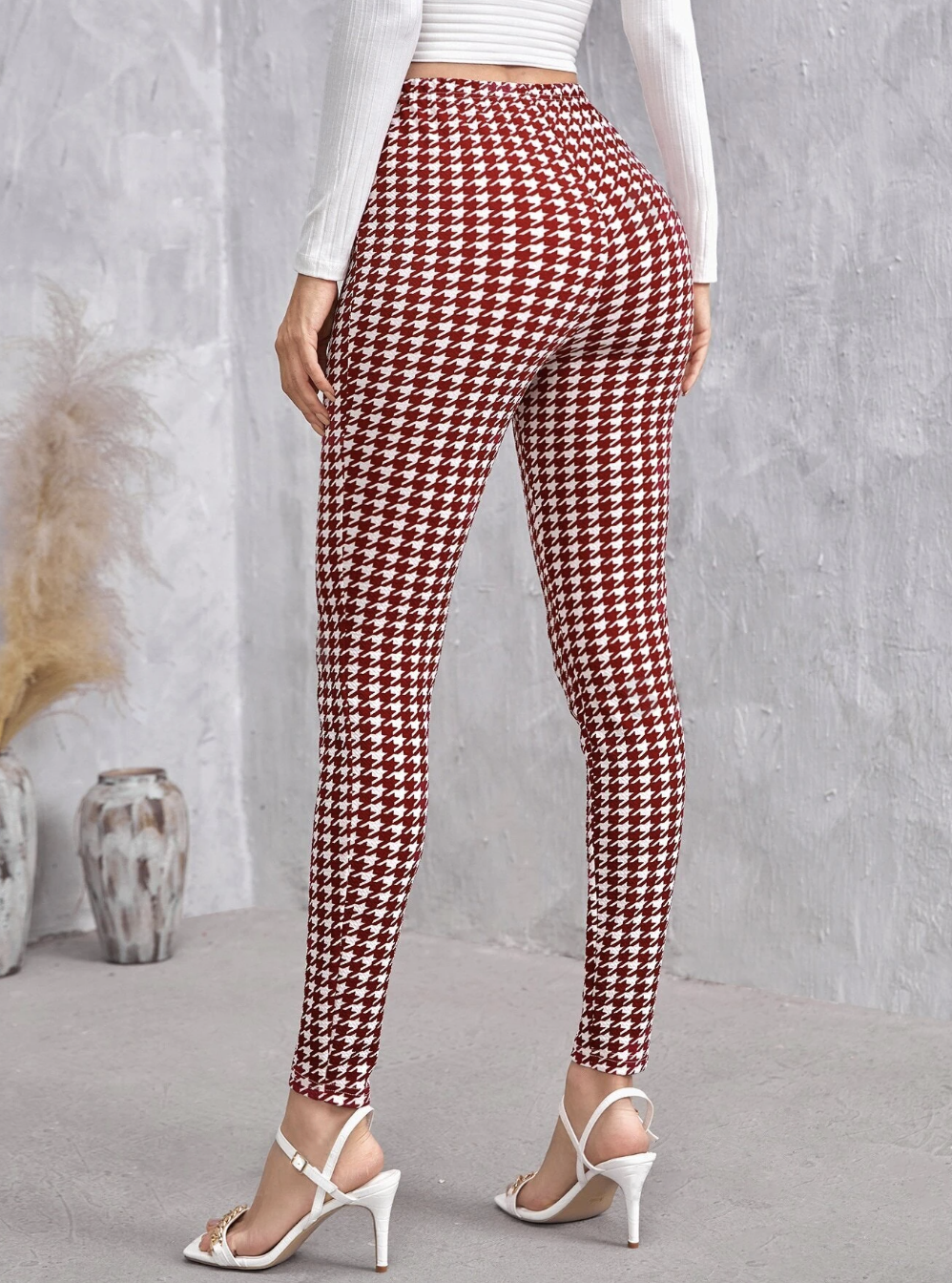 High Waist Houndstooth Leggings