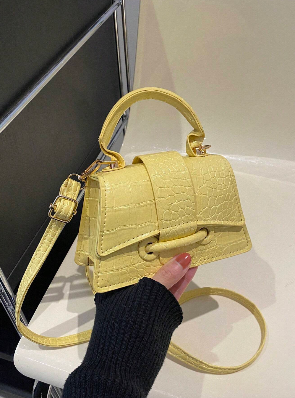 Solid Color Versatile Handbag