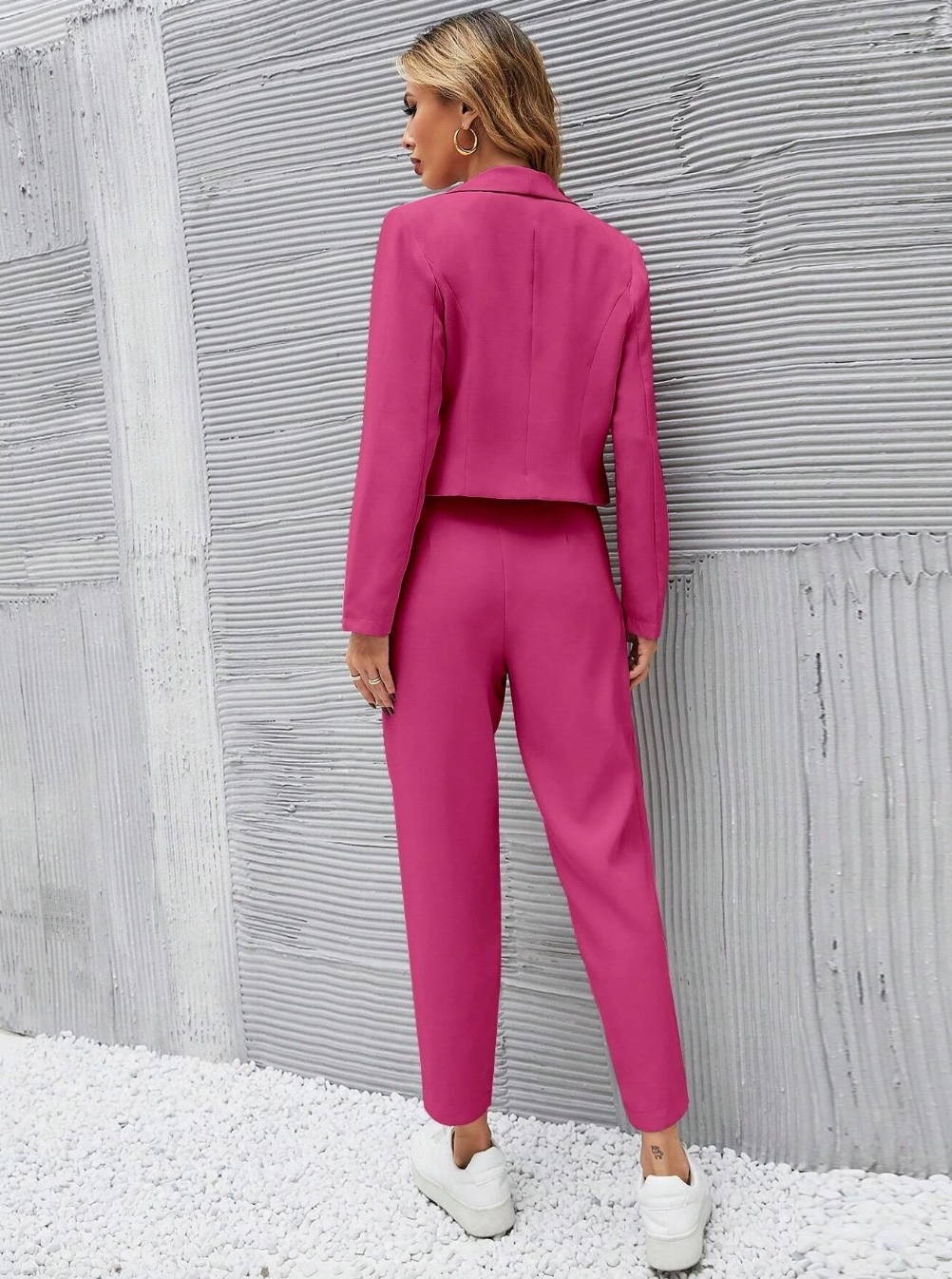 Single Button Crop Blzerset