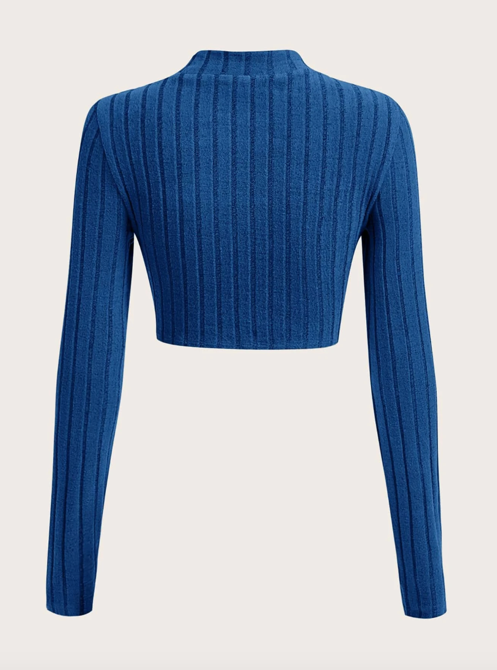 Front Cut  Mock Neck  Crop Tee