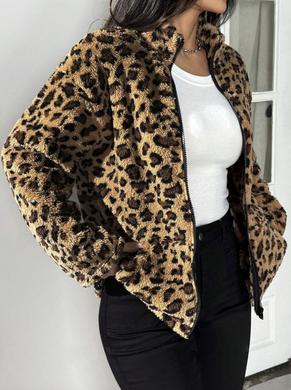 Leopard Print Fur Coat