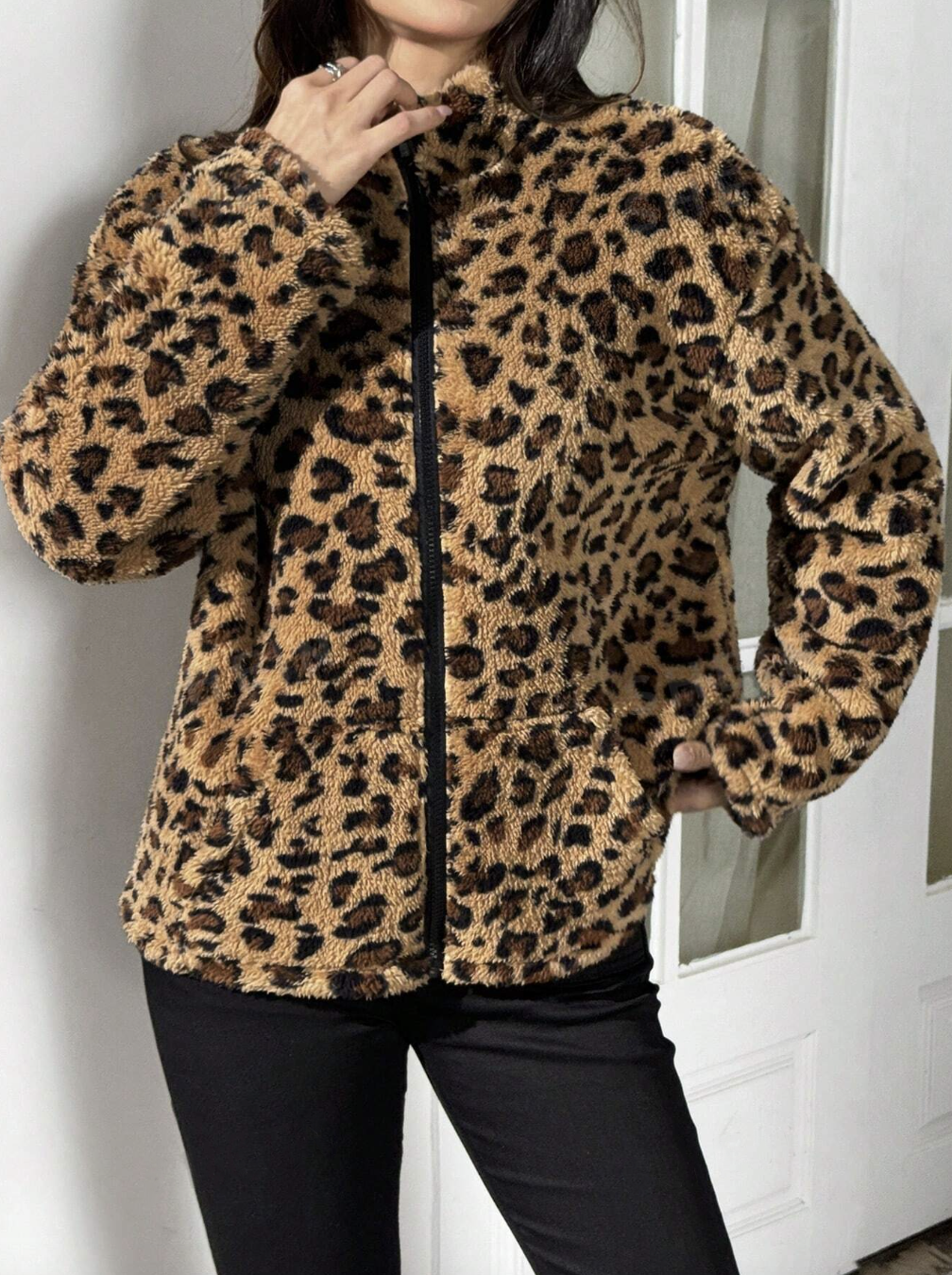 Leopard Print Fur Coat