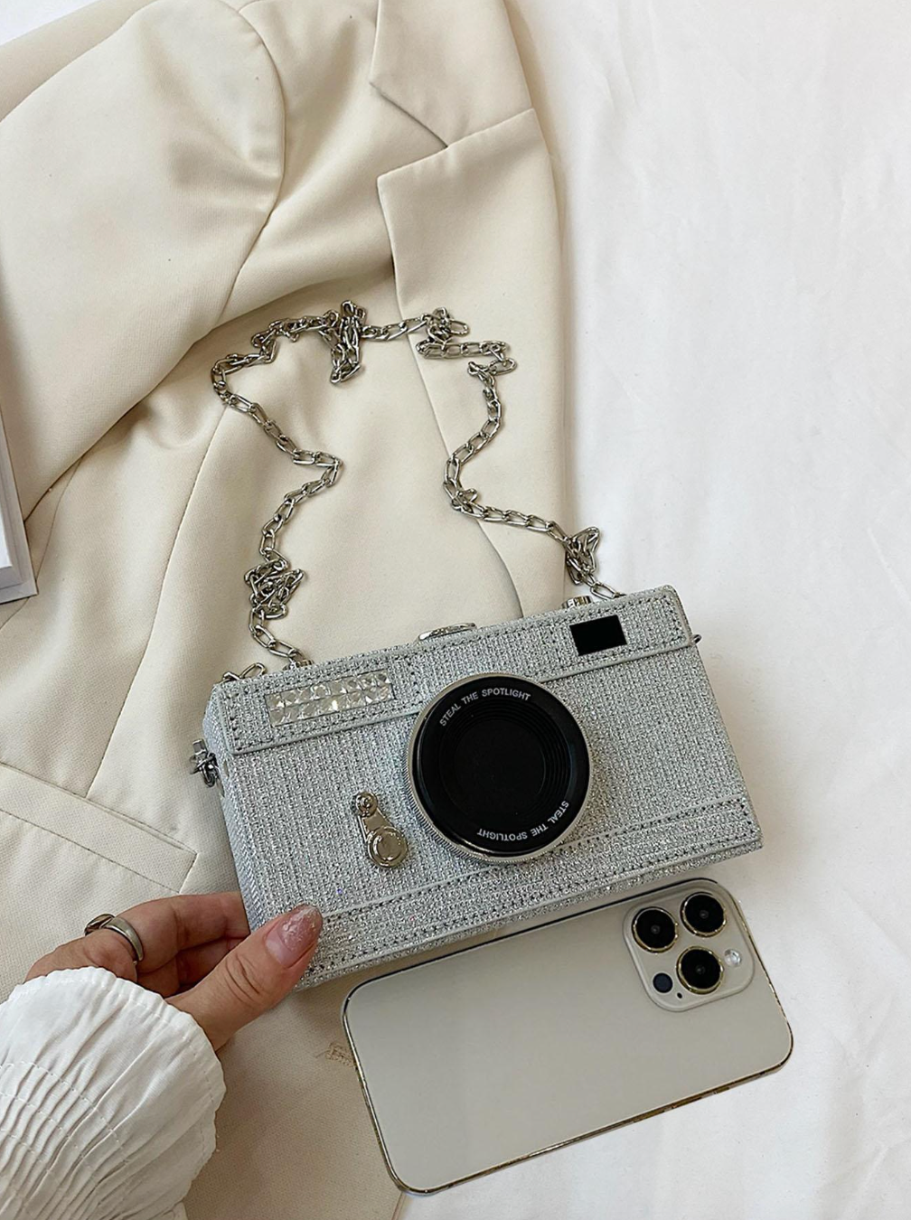 Mini Camera Design Chain Strap Box Bag