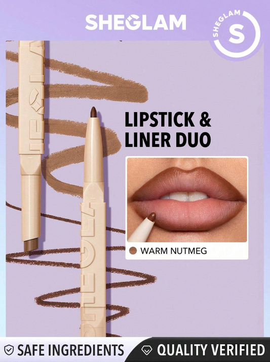 SHEGLAM Glam 101 Lipstick & Liner Duo-Warm Nutmeg