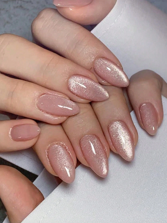 24pcs Medium Nude Shade Fake Nails